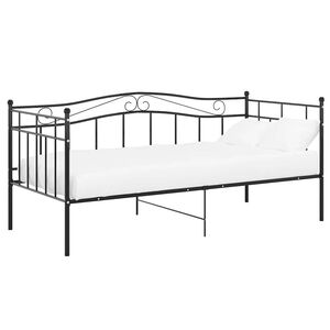 vidaXL Sofa Bed Frame without Mattress Black Metal 90x200 cm