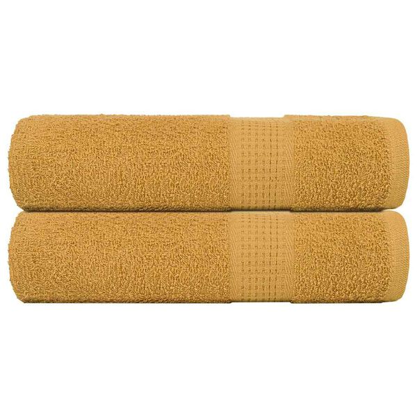 vidaXL Bath Towels "FROGN" 2 pcs Gold 100x150 cm 360 gsm