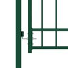 vidaXL Fence Gate Emmen with Spikes Steel 104x117 cm Green