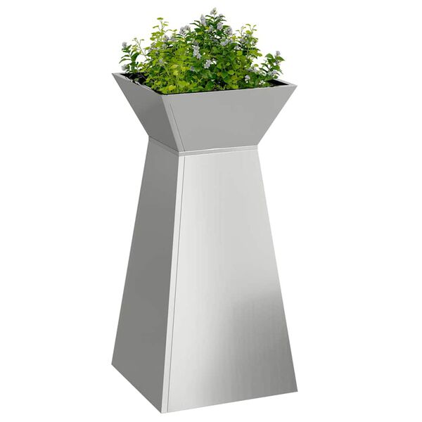vidaXL Pillar Planter 2 pcs Silver 35 x 35 x 73 cm