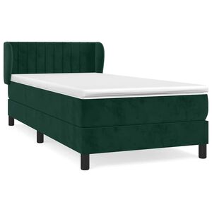 vidaXL Box Spring Bed with Mattress Dark Green 80x200 cm Velvet