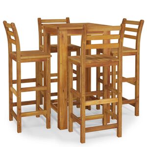 vidaXL 5 Piece Garden Bar Set Solid Wood Acacia