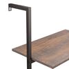 vidaXL 4-Tier Leaning Shelf Dark Brown and Black 64x35x152.5 cm