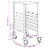 vidaXL Tray Trolley with 6 GN Containers 39x55x87 cm Stainless Steel