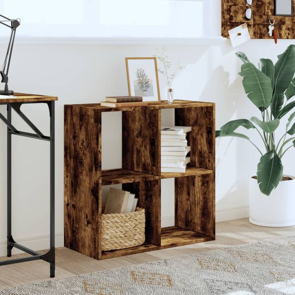 vidaXL Bookcase Smoked Oak 68.5x32x68.5 cm Engineered Wood