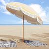vidaXL Beach Parasol Yellow and White 205 x 205 x 210 cm