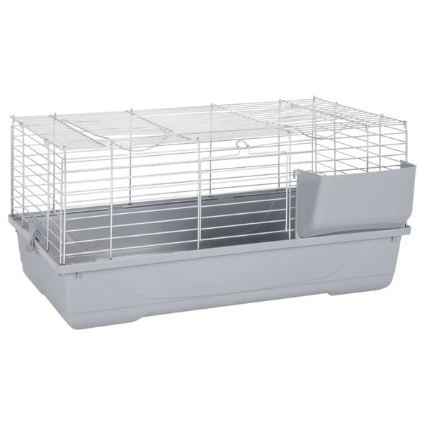 vidaXL Small Animal Cage Grey 80x45x39 cm Polypropylene and Metal