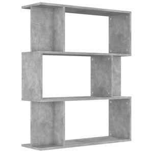 vidaXL Book Cabinet/Room Divider Concrete Grey 80x24x96 cm Engineered Wood