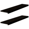 vidaXL Stair Treads 2 pcs Brown Black 110x30x2 cm Solid Wood Oak