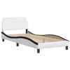 vidaXL Bed Frame without Mattress "Zadar" White and Black 100x200 cm Faux Leather