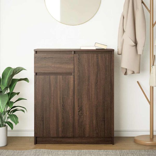 vidaXL Sideboard with Drawer Brown Oak 71x35x84 cm Engineered Wood