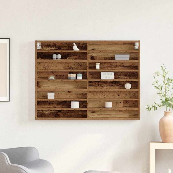 vidaXL Display Cabinet Old Wood 100 x 8.5 x 75 cm Engineered Wood