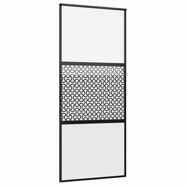 vidaXL Glass Door Fretwork Black 90 x 2 x 205 cm Aluminium
