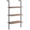 vidaXL 3-Tier Leaning Shelf Dark Brown and Black 64x35x120.5 cm