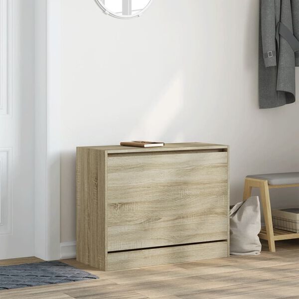 vidaXL Shoe Cabinet Sonoma Oak 80x34x63 cm Engineered Wood