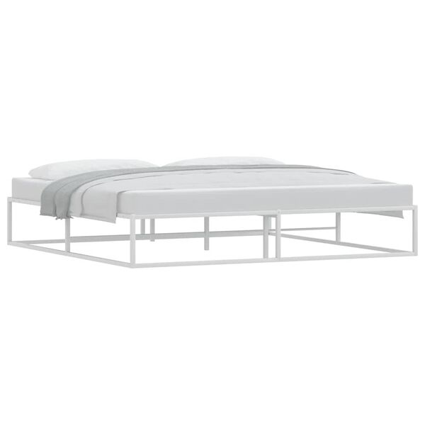 vidaXL Bed Frame without Mattress White 200x200 cm Metal