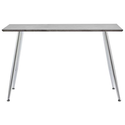 vidaXL Dining Table Concrete and Silver 120x60x74 cm MDF