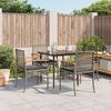 vidaXL 5 Piece Garden Dining Set with Cushions Grey Poly Rattan
