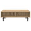 vidaXL Side Table with Wheels Artisan Oak 90 x 50 x 30 cm
