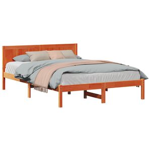 vidaXL Bed Frame Brown 160 x 200 cm Solid Pine wood