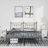 vidaXL Metal Bed Frame without Mattress with Footboard Black 135x190cm