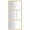 vidaXL Walk-in Shower Wall with Clear ESG Glass Gold 80x195 cm