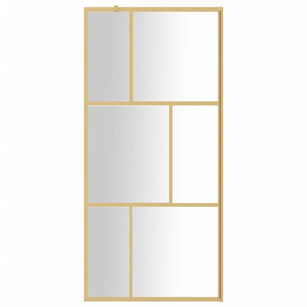 vidaXL Walk-in Shower Wall with Clear ESG Glass Gold 80x195 cm