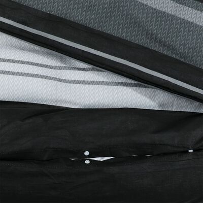 vidaXL Duvet Cover Set Black and White 260x220 cm Cotton