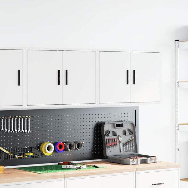 vidaXL Garage Wall Cabinets 2 pcs White Engineered Wood