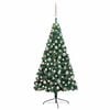 vidaXL Artificial Half Pre-lit Christmas Tree with Ball Set Green 120 cm