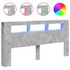 vidaXL LED Headboard Concrete Grey 200x18,5x103,5 cm Engineered Wood