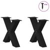 vidaXL Coffee Table Legs X-Shaped 2 pcs Black 50x(42-43) cm Steel