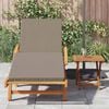 vidaXL Sun Lounger Reclining Taupe 200 x 67 x 84cm Solid Acacia wood