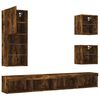 vidaXL 5 Piece TV Wall Units with LED Smoked Oak Engineered Wood