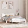 vidaXL Bed Frame with Headboard White 135 x 190 cm Solid Pine Wood