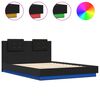 vidaXL Bed Frame with LED without Mattress Black 140x200 cm