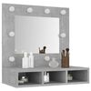 vidaXL Mirror Cabinet with LED Concrete Grey 60x31.5x62 cm