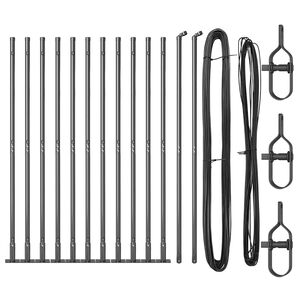 vidaXL Fence Posts Manual 13 pcs Grey Ø32mm 170 cm Galvanised steel