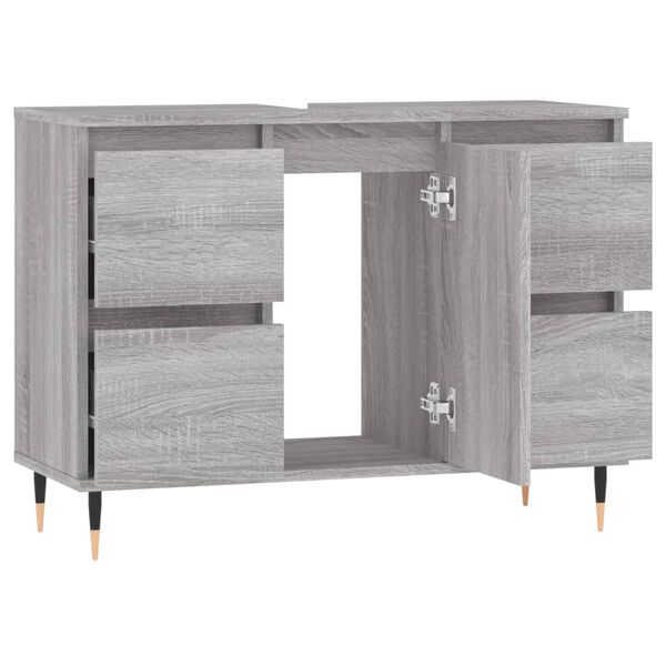 vidaXL Bathroom Cabinet Grey Sonoma 80x33x60 cm Engineered Wood