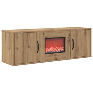 vidaXL Electric Fireplace Artisan Oak 110 x 30 x 36.5 cm