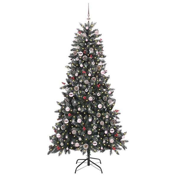 vidaXL Artificial Christmas Tree with 300 LEDs with Stand Green 210 cm