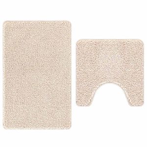 vidaXL Anti-slip Bath Mat Set 2 pcs Cream PP