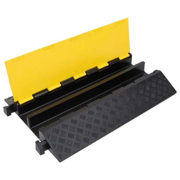 vidaXL Cable Protector Ramp with 2 Channels 90 cm Rubber
