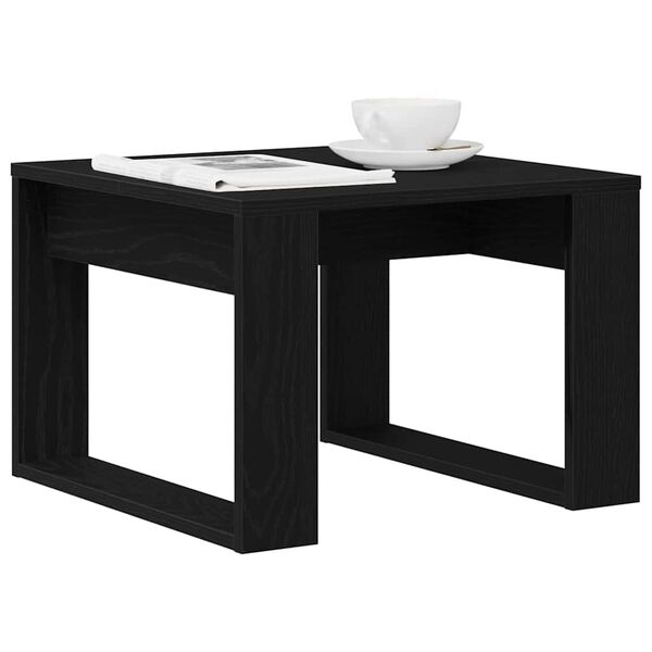 vidaXL Coffee Table Black Oak 50 x 50 x 35 cm Engineered Wood