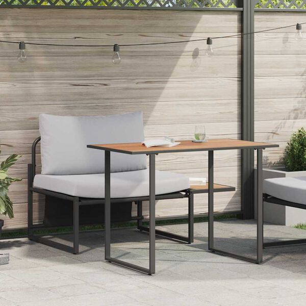 vidaXL Garden Dining Set 2 pcs Light grey Steel