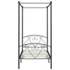 vidaXL Canopy Bed Frame without Mattress Grey Metal 120x200 cm