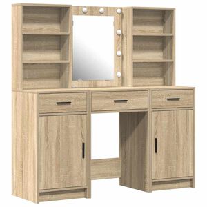 vidaXL Dressing Table Set 3 pcs Sonoma Oak Engineered Wood