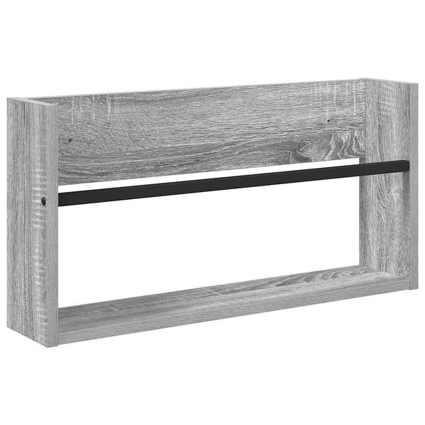 vidaXL Magazine Rack Grey Sonoma 60 x 12 x 30 cm Engineered Wood