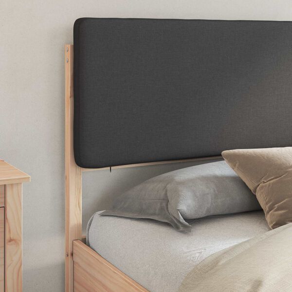 vidaXL Bed Frame with Upholstered Headboard Dark Grey 180 x 200 cm