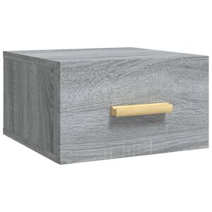 vidaXL Wall-mounted Bedside Cabinet Grey Sonoma 35x35x20 cm